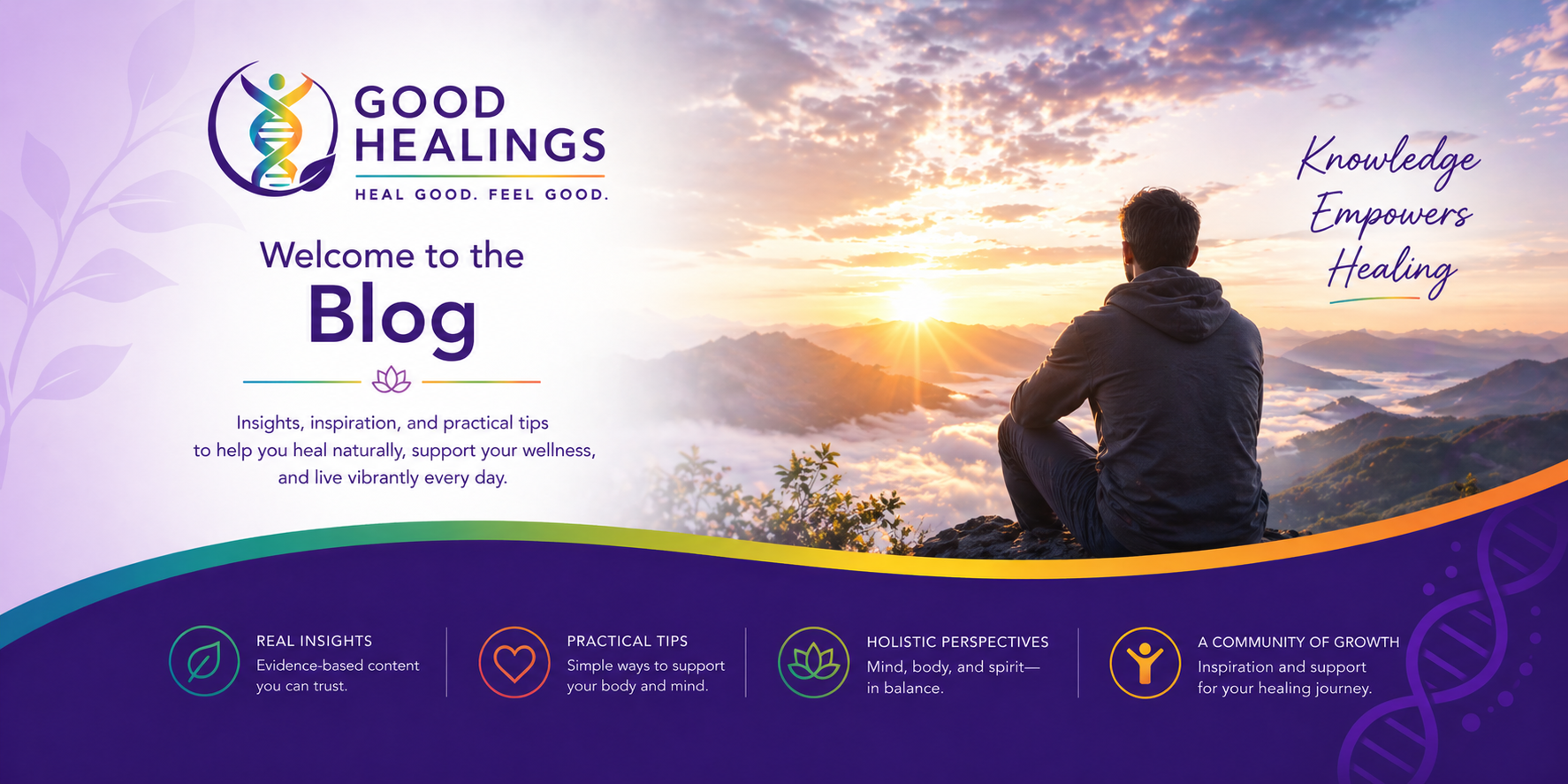 Good Healings blog with articles on presence, grounding, energy practices, and dopamine detox