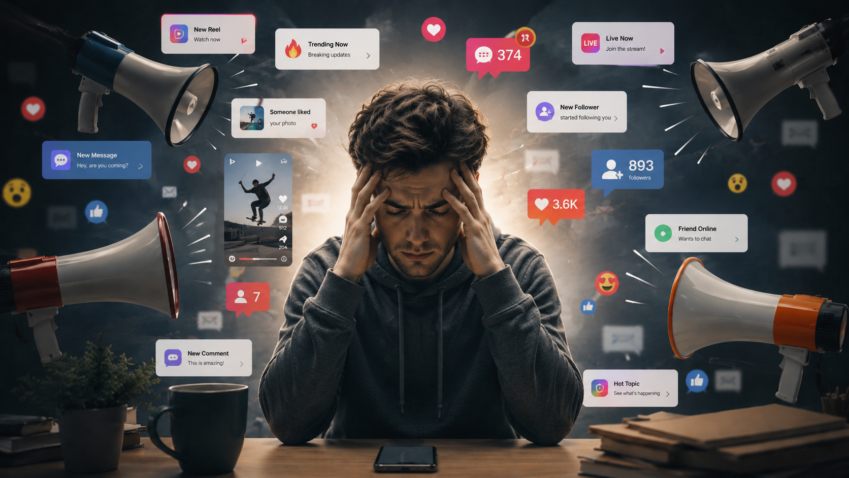 modern distractions pulling attention away from presence