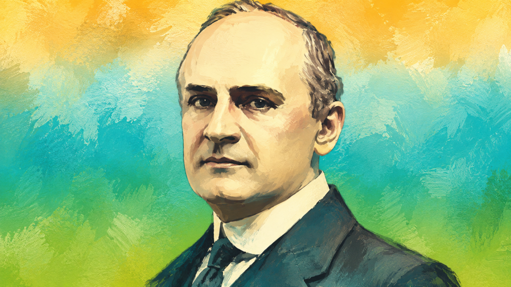 Portrait illustration of Yogi Ramacharaka, author of The Hindu-Yogi Science of Breath, a pioneering teacher of pranayama, diaphragmatic breathing, prana, and yogic breathwork practices.